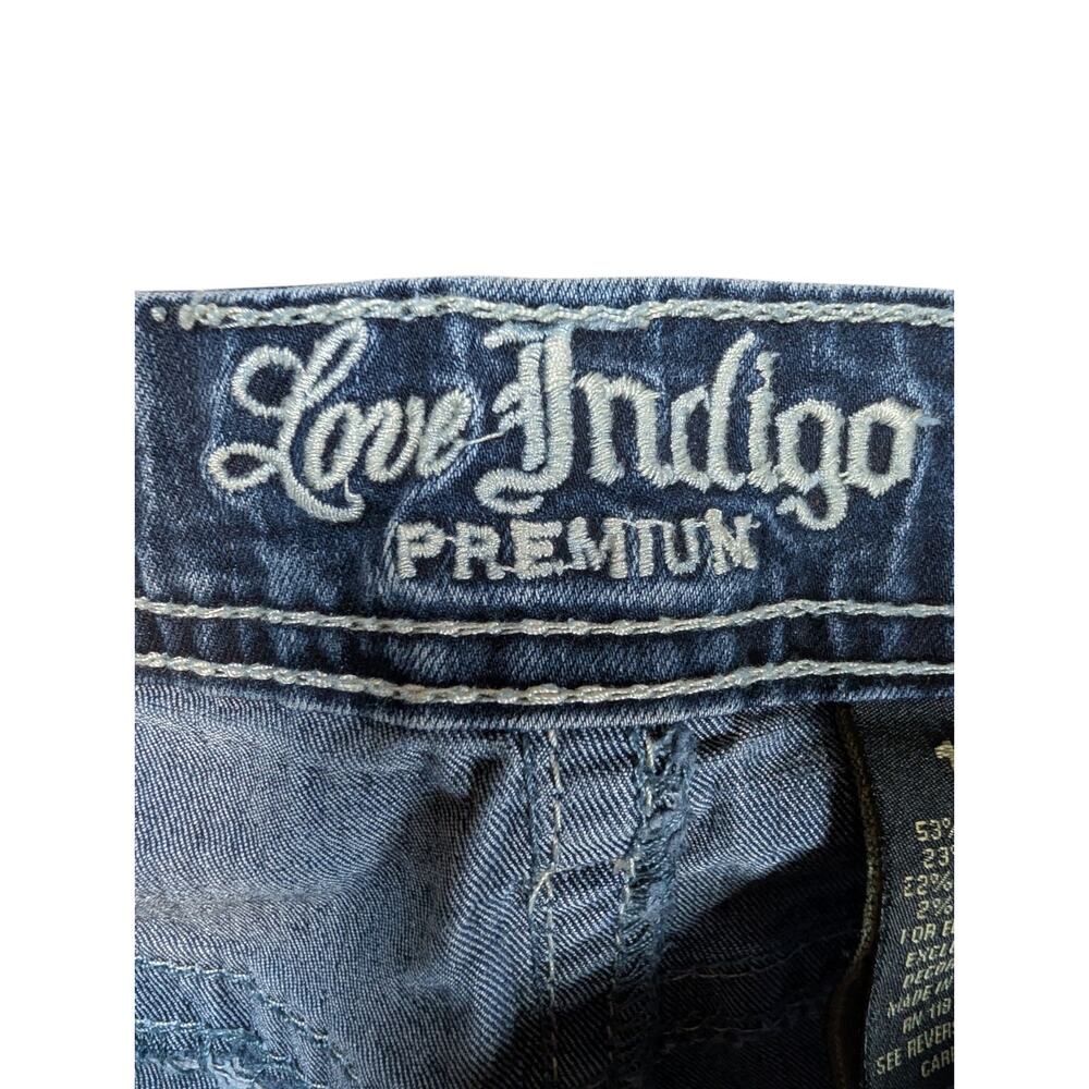 Love Indigo Premium Women's Size 12 Blue Denim Jeans Bootcut Grunge Y2K - Picture 4 of 7